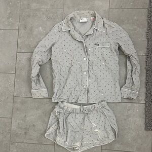 Figs Light Gray Pajama Set with nurse patterns